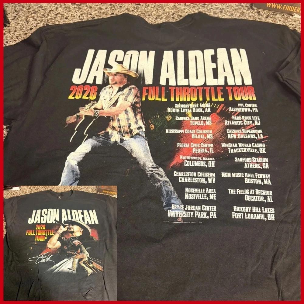 Hot Jason Aldean 2 Sides North America Tour Black S to 5XL Shirt Unisex T-Shirt