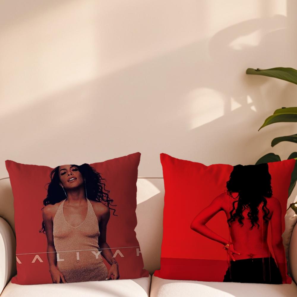 Red A-AaliyahS Album Pillow Case For Sofa Bedside Table Bedroom Backrest Living Office Cushion Printed Square Multiple