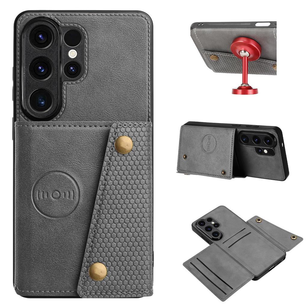 For Samsung Galaxy S26 Ultra Case with Card Slots Kickstand Leather + TPU Phone Cover