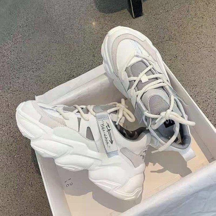 Old Shoes Female 2024 New Spring And Autumn Big Head Breathable Wild Casual Women's Shoes Thick-Soled White Sports Shoes Women