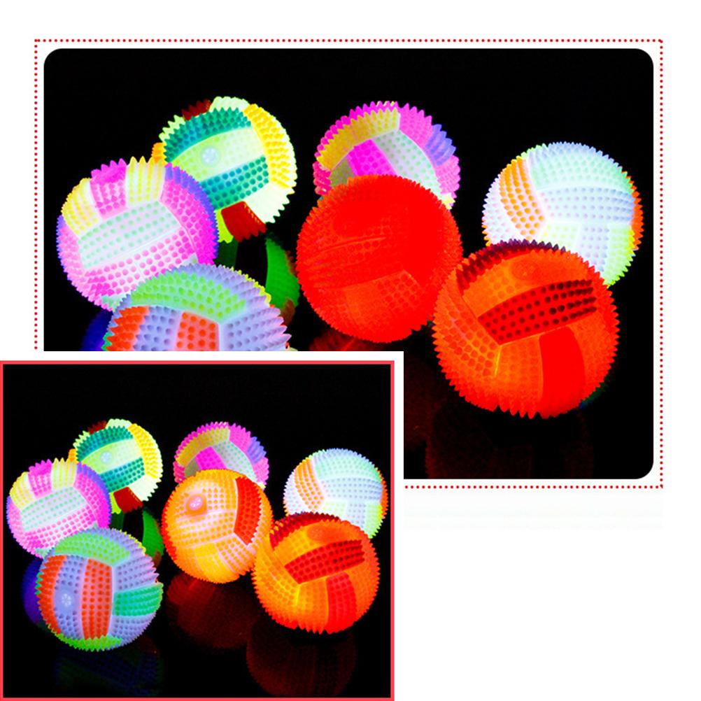 5 Pcs Flashing Jumping Balls Bouncy Stress Ball Toys Soft Spike Light Up Bouncy Balls Fitness