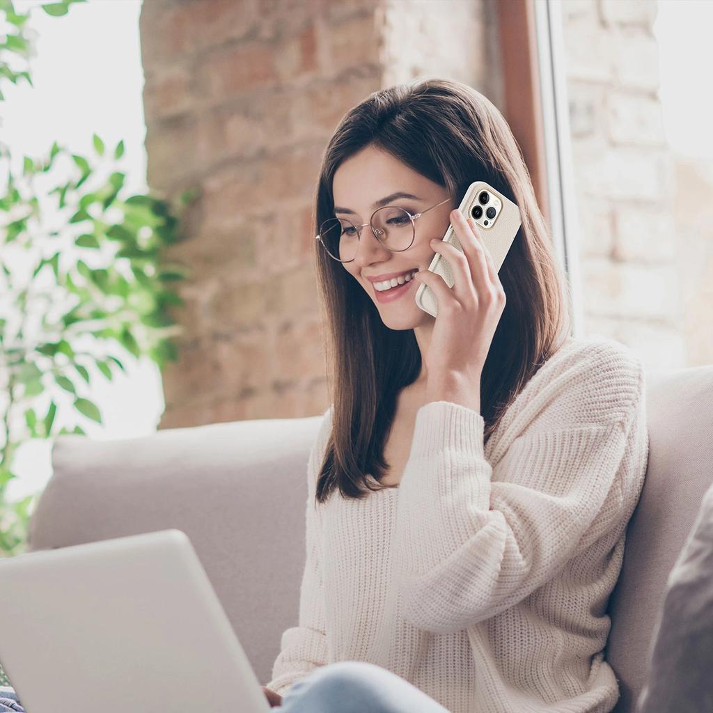 Dux Ducis Roma Leather Case For Iphone 13 Pro Max Elegant Cover Made Of Natural Leather White