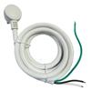 45° 3-Pin White Power Cord with Stripped & Tinned Ends, 1.83m Length