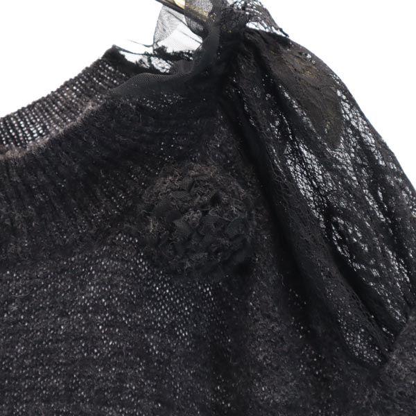 LANVIN en Bleu Дизайн из шерстяной смеси Свитер с коротким рукавом 38 Серый трикотаж Женский Б/у