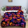 3D Skull Bedding Set Halloween Bats Duvet Cover Skull Polyester Comforter Cover Set Double King Queen Kids Polyester Quilt Cover