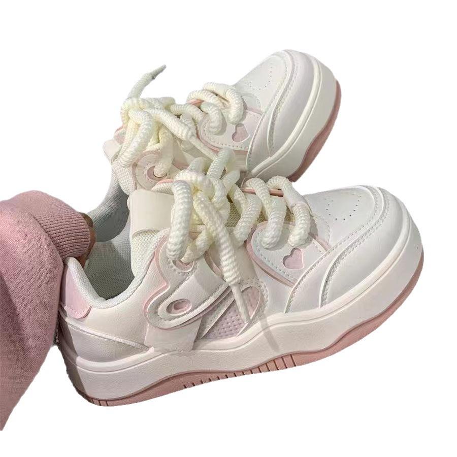 Интернет-знаменитость взрыв белые туфли женская платформа ins тренд 2024 новая весна и осень универсальные нишевые повседневные спортивные туфли