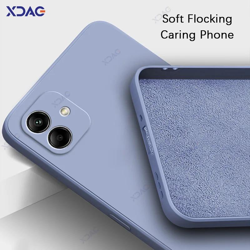 Официальный квадратный жидкий силиконовый чехол для Samsung Galaxy A04 SamsungA04 роскошный мягкий защитный чехол для задней панели телефона