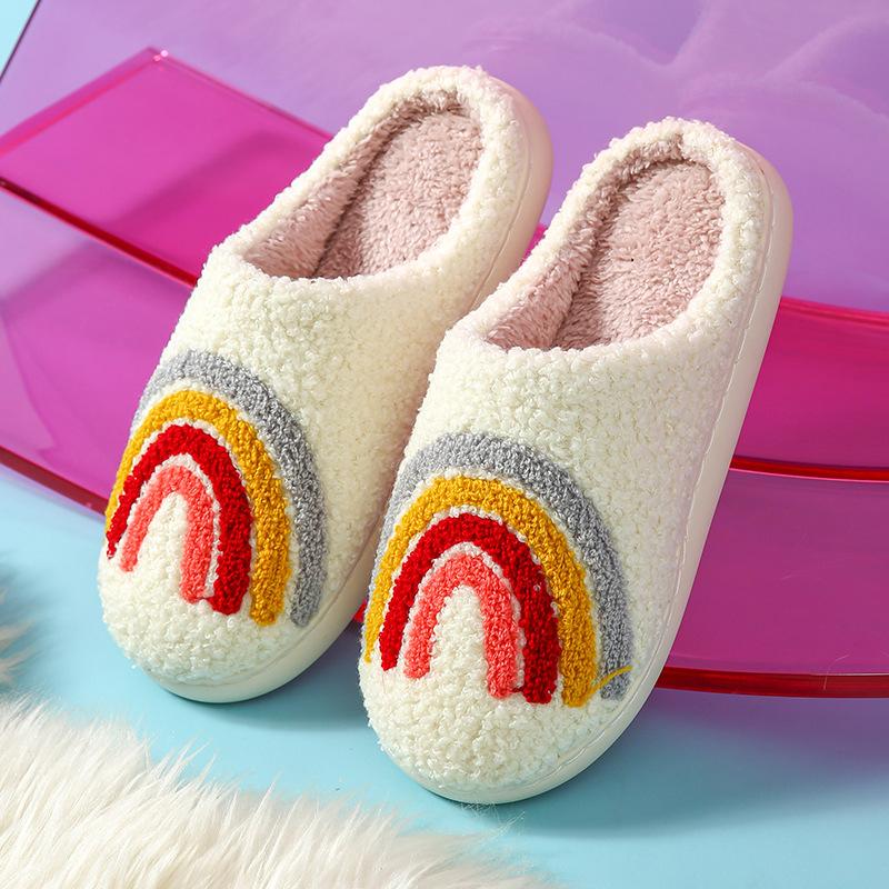Home Cute Cartoon Strawberry Winter Cotton Slippers for Men and Women's Couples Thick Sole Warm Cotton Slippers