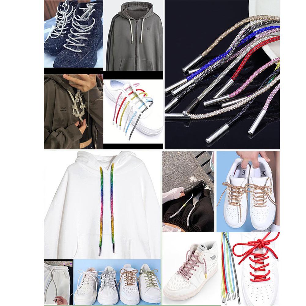 1Pair Rhinestone Shoe Laces, Sparkle Rhinestone Glitter Shoelaces,Bling Diamond Shoe Laces for Sneakers Boots Hoodie Drawstring