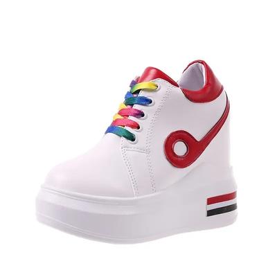 Модная весенняя женская обувь на высоком каблуке 12 см, повседневная обувь на танкетке и платформе, женская обувь, летние туфли-лодочки с увеличением высоты, обувь с цветами