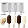4/8 Hole Ice Cream Silicone Mold Dessert Freezer Fruit Popsicle Maker Mold DIY Homemade Ice Cream Mold With Stick