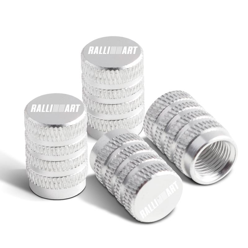 4pcs For Mitsubishi Ralli Art Badge ASX EVO Lancer Galant Pajero Car Wheel Tire Valve Caps Tyre Stem Covers Accessories Styling