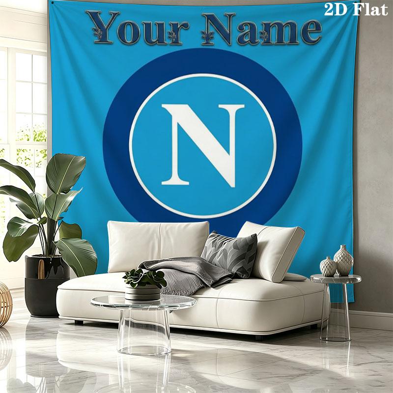 SSC Napoli Custom Name Wall Tapestry Aesthetic Wall Hanging Printed Fabric Blanket Decorative Tapestries for Bedroom Living Room Home Decor