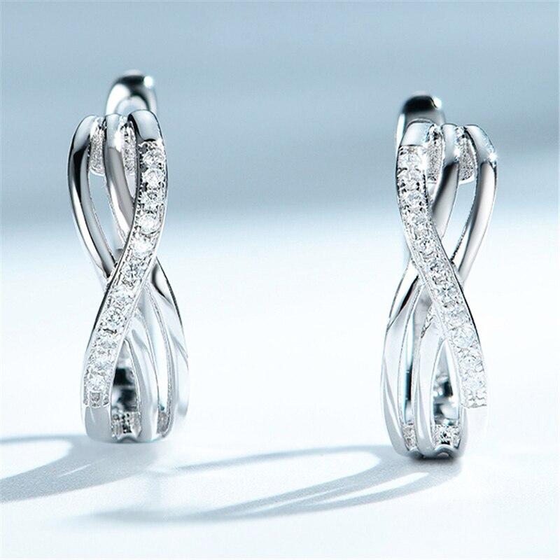 Серьги с микро-паве, прозрачные циркониевые серьги-клипсы для женщин и девочек, серьги из стерлингового серебра 925 пробы, ювелирные украшения