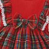 INS Baby Fashion Christmas Plaid Bow Dress 2025 - Children's Long-Sleeve Skirt