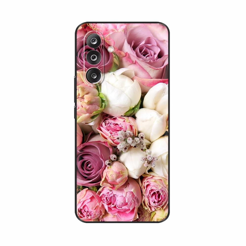 Чехол для Samsung M36 5G M366B Милые Цветы Кот Расписной Ударопрочный Силиконовый Задний Чехол Для Телефонов Samsung Galaxy M36 M35 M34