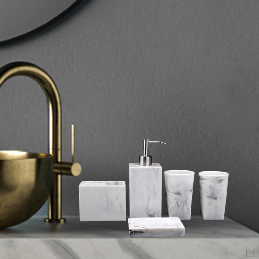 5 шт. набор туалетных принадлежностей, подставка для зубных щеток, мыльница, практичная для хранения на столешнице, домашний декор