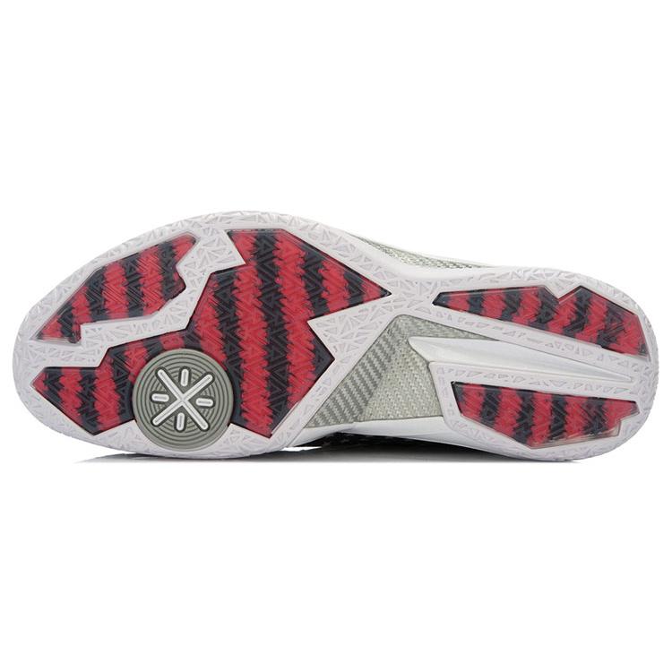 Li Ning WOW 4 Амортизирующие, износостойкие Баскетбольные кроссовки средней высоты Унисекс Черный Серый Красный ABAK033-15