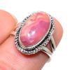 Подарочное кольцо из серебра 925 пробы с натуральным родохрозитом ручной работы S.7 o9t25