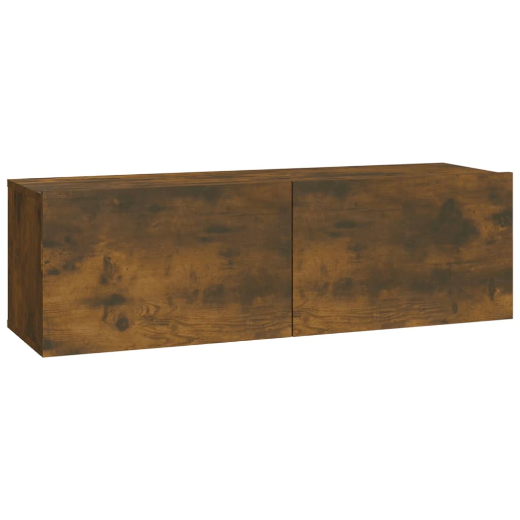 Vidaxl Ścienne Szafki Tv, 4 Szt., Przydymiony Dąb, 100X30X30 Cm