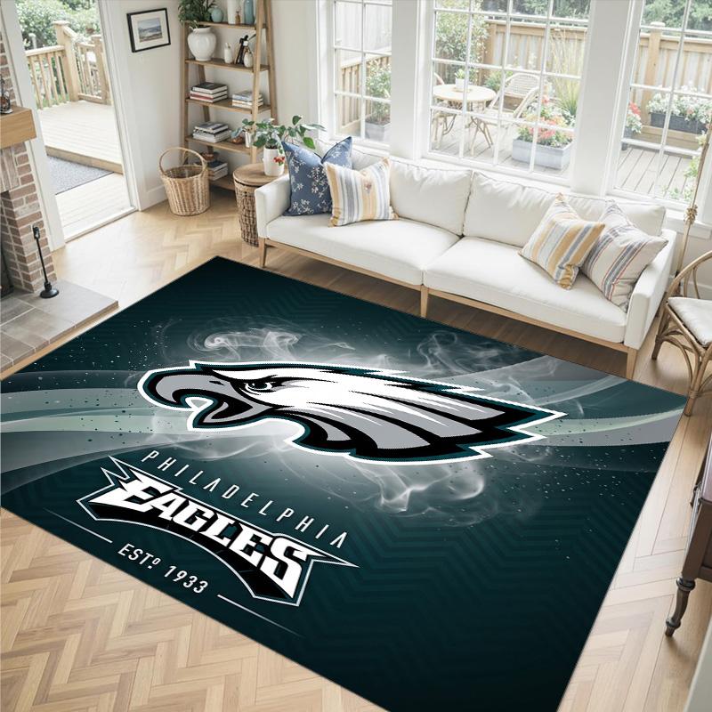 Дизайн Philadelphia Eagles Кристальный Велюровый Ковер Уютный Не?Нескользящий ковер с принтом для спальни, гостиной, прихожей