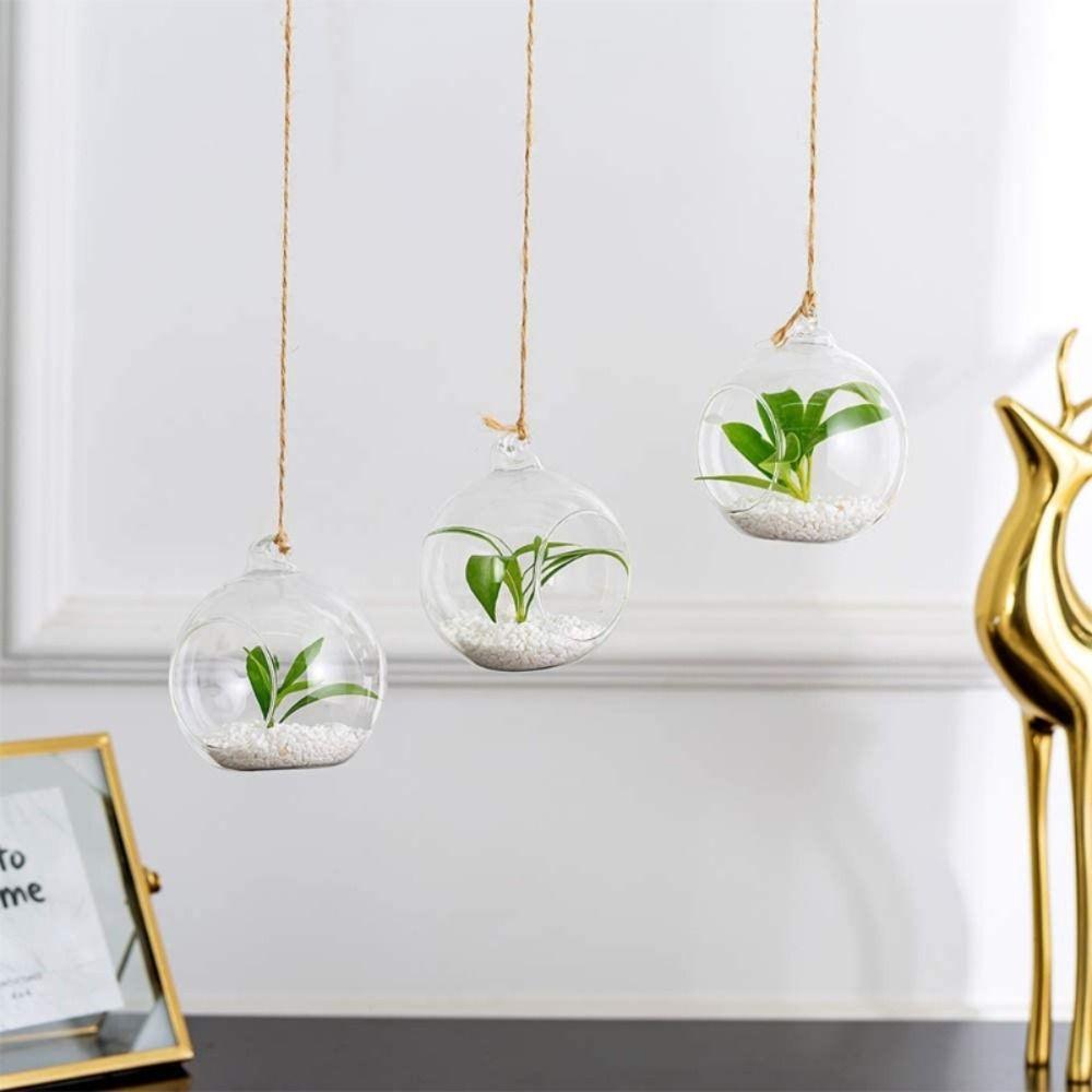 Ball Hanging Tealight Holder Transparent Glass Planter Succulents Plant Ball Container Hydroponics