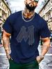 Unisex Summer Cotton Short Sleeve T Shirt Dark Jagged Block Letter M Print Crew Neck Minimalist Hip Hop Street Casual Male Tee