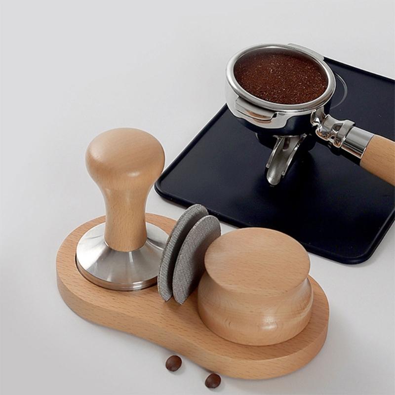 Деревянный держатель для темперирования кофе, основание для станции темперирования кофе, нескользящий коврик для темперирования