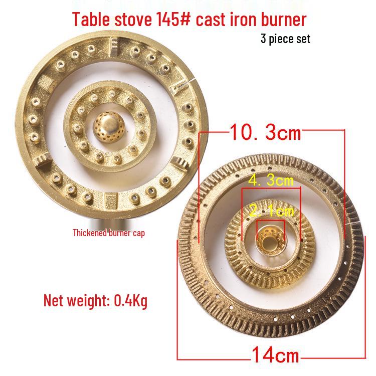 Набор чугунных головок горелок, рассекателей пламени и крышек для газовой плиты