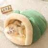 Hippie Dog Cute Round Ears Warm Slippers Nest Thickened Cat Closed Windproof Cat Winter Pet Cat Nest