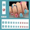 French Wavy Fake Nails Short Round Nail Tips Fashion False Nails  for DIY