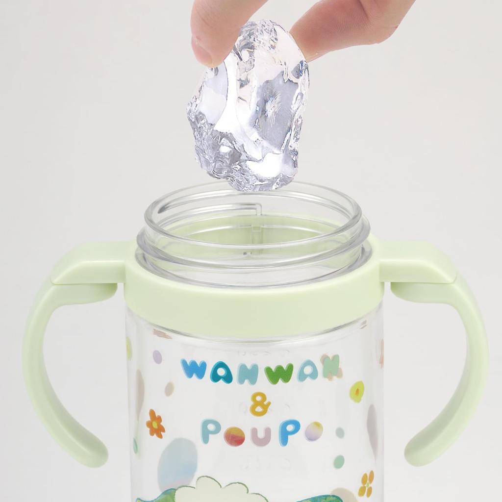 Skater Baby Straw Mug with Foldable Handle and Shoulder Suitable for Ages 1 Year and Inai Inai Baa 25 Strap, 2-Way Design, 370ml, Up, (Peek-a-Boo)