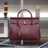 New Leather Women's Large Capacity Flip Up Handbag Top Layer Cowhide Commuting Bag Versatile Tote Bag Old Money Style