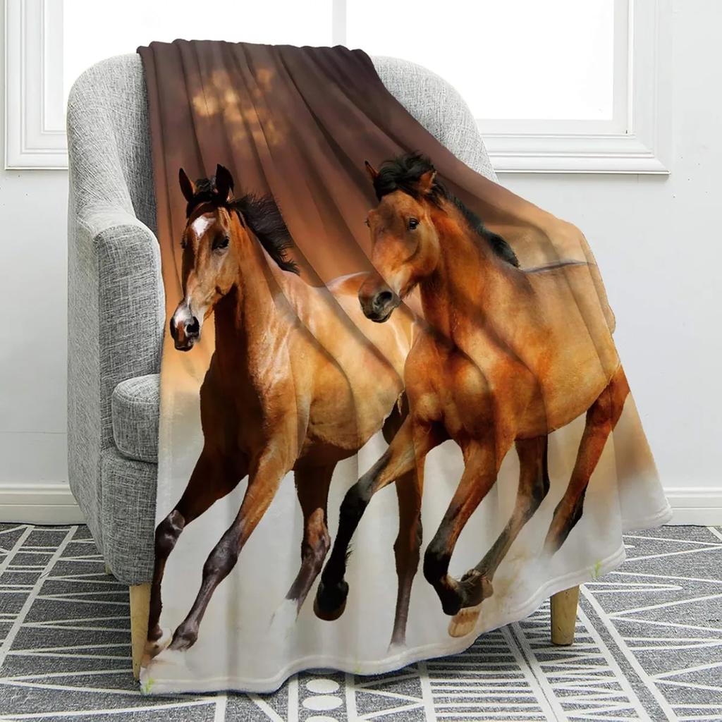 Horse Blanket Gifts for Women Girls Birthday Valentine's Day Lovers Adults Kids Couch Chair Bed Travelling Camping