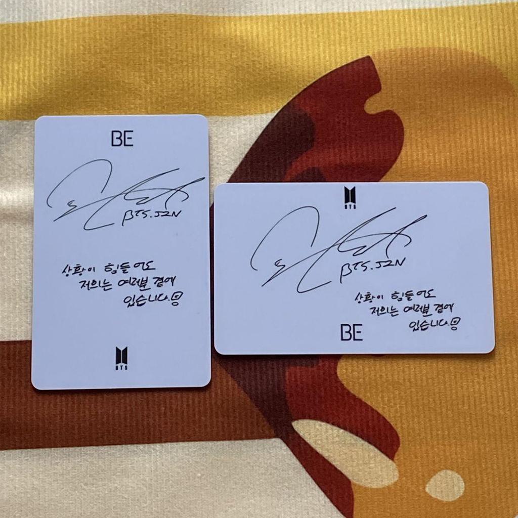 [USED] BTS Lucky Drop JIN BE Unreleased Korea Limited 2-Piece Trading Card