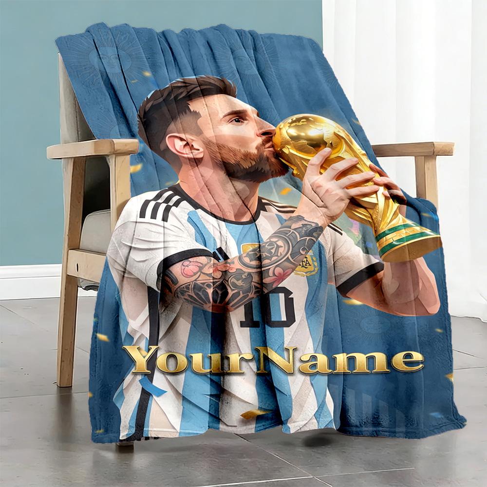 Messi 18 Personalized Name Blanket Cozy Customizable Blanket Comfortable Great for Nap Chair Picnics Home Decor Ideal for All Seasons