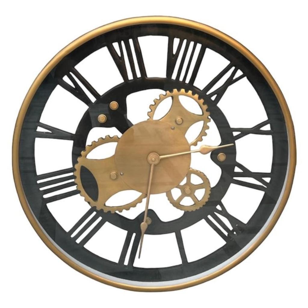 Handmade Wooden Wall Unique Wooden Tringle Wall Clock Large Modern Metal Clock with Silent Movement Stylish Home Decor Vintage Style Natural