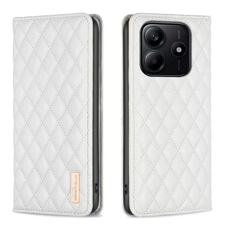 Diamond Lattice Magnetic Leather Flip Phone Case For Redmi