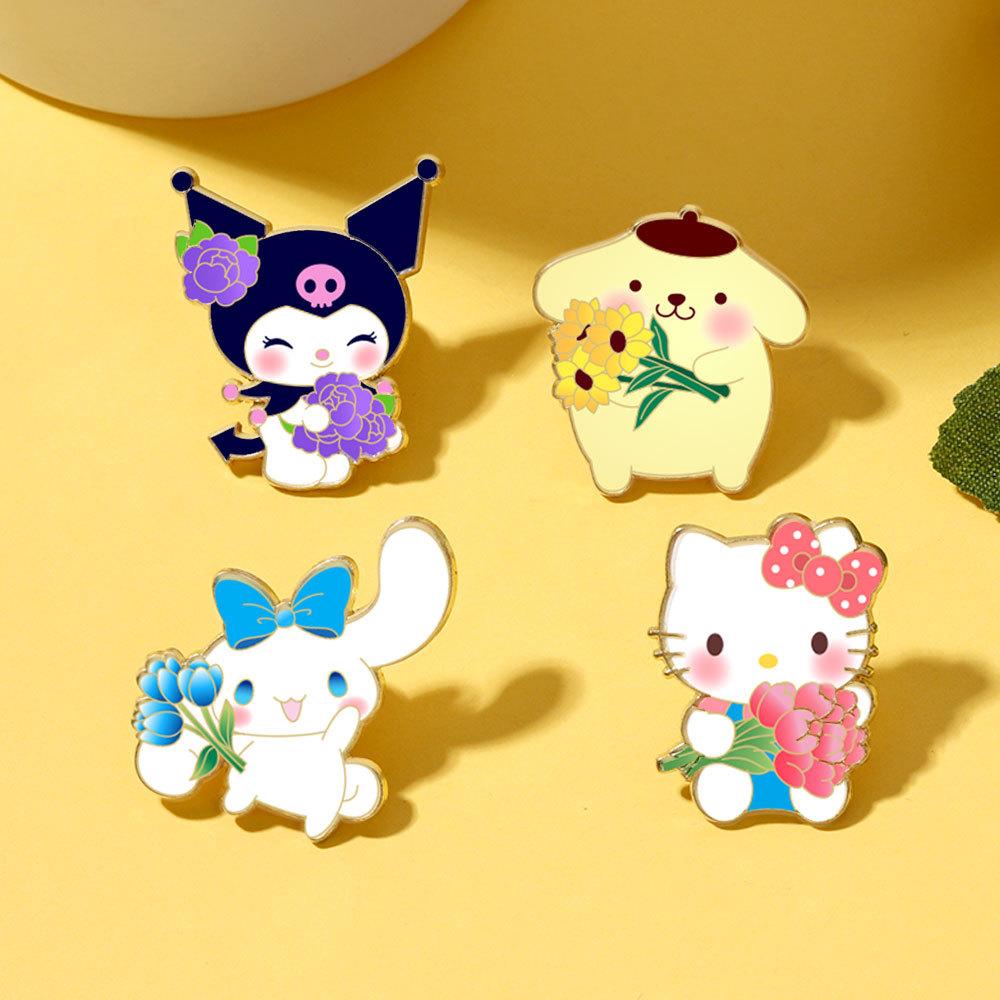 Красивые НОВЫЕ ГОРЯЧИЕ Японские Мультяшные Значки Sanrio Милый Киннаморолл Хелло Китти Булавки Аксессуары Долговечные Высокое Качество