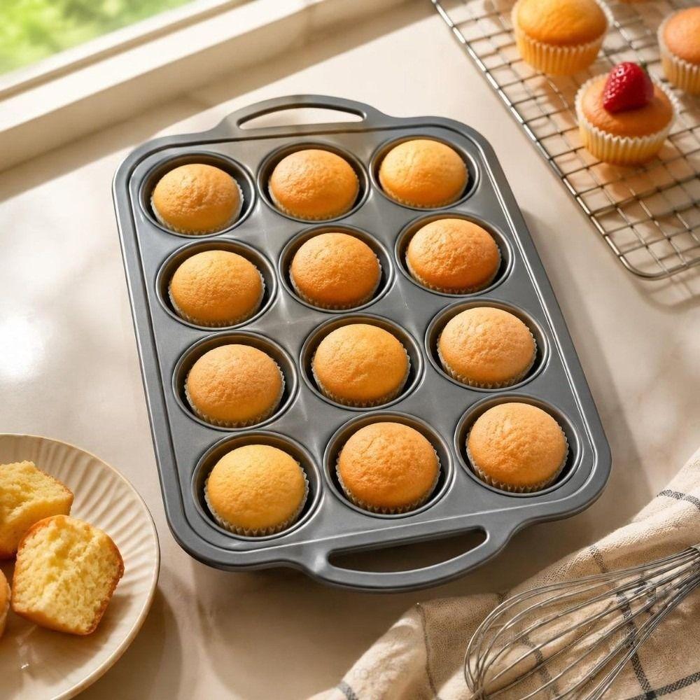 High Temperature Resistant Baking Molds 12-Cavity Easy Release Molds Silicone Cake Molds  Oven Use