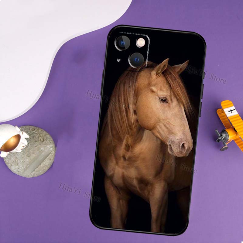 Красивый Элегантный Коричневый Чехол с Лошадьми для iPhone 14 13 Pro X XS Max XR 7 8 Plus Чехол для iPhone 14 12 Mini 11 Pro Max SE 2020