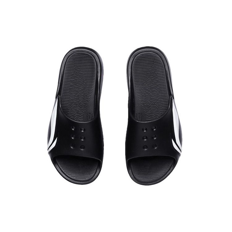 Li-Ning Versatile Casual Durable Comfortable Rubber Sole Slide Sandals Men Footwear Black White ABTR005-2
