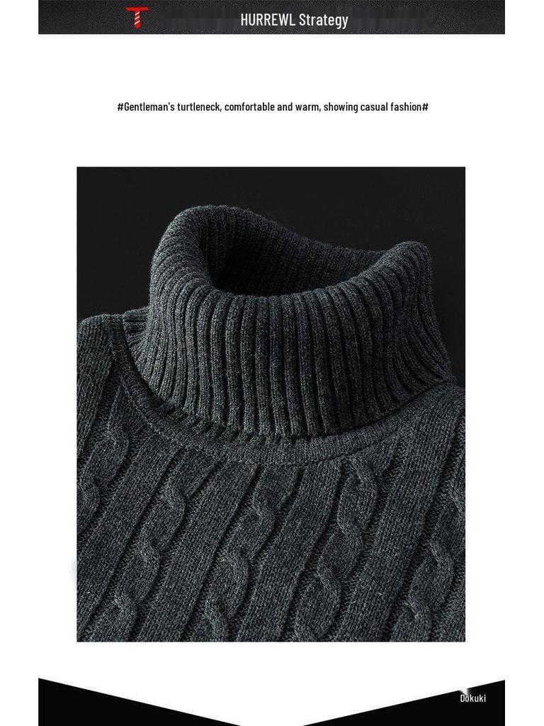 Men's 2023 Thick Velvet Turtleneck Sweater – Warm, High-End, 100% Cotton, Stylish and Comfortable