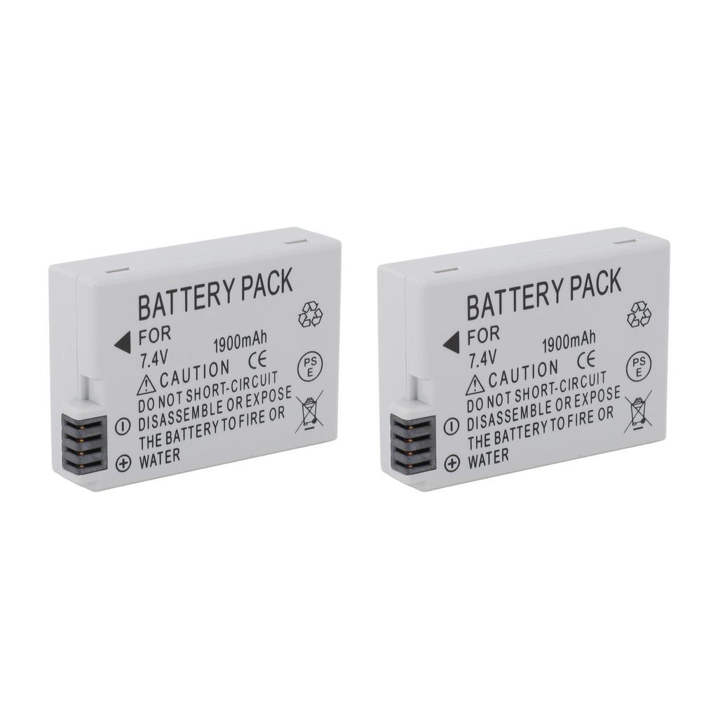 2Pcs LP E8 Camera Battery 7.4V 1900mAh Camera Battery Replacement for T3i T2i T4i T5i 600D 550D 650D