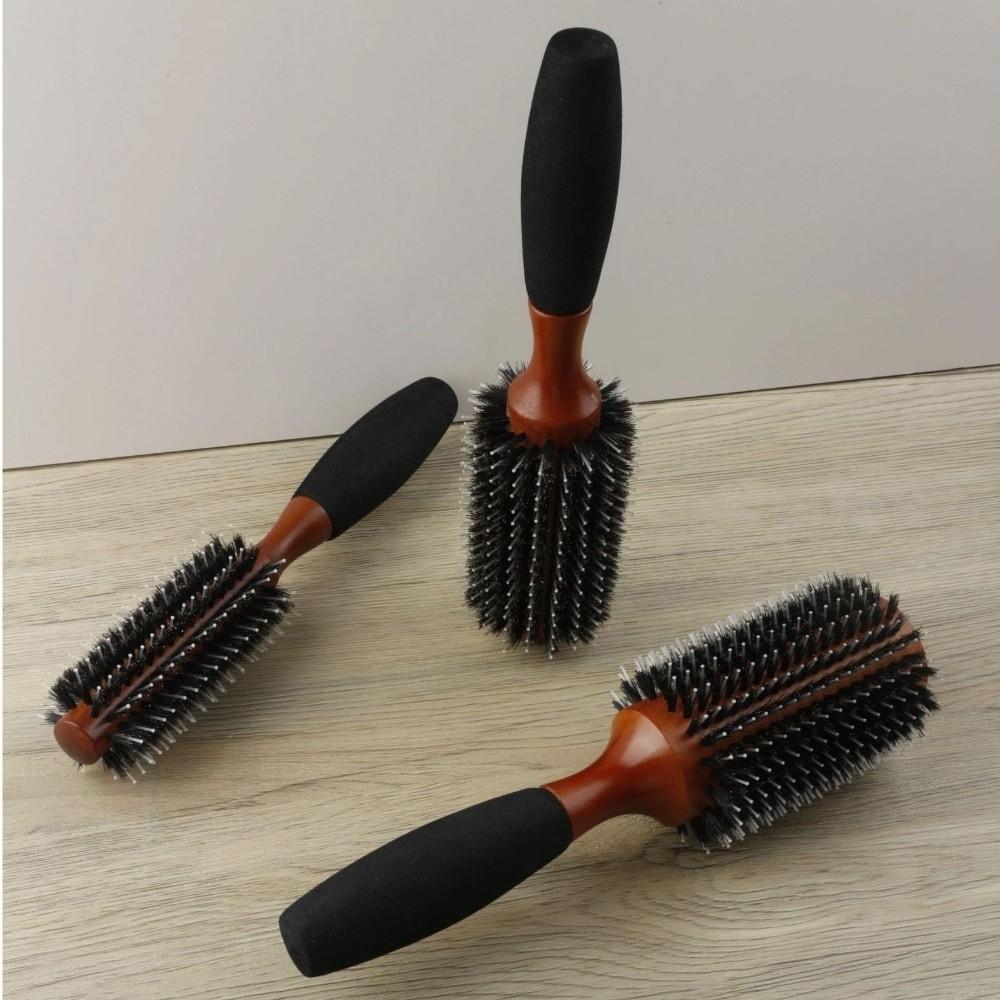 Wooden Handle Round Hair Brush 5 Sizes Styling Hair Brush Professional Boar Bristle Brush Home Use