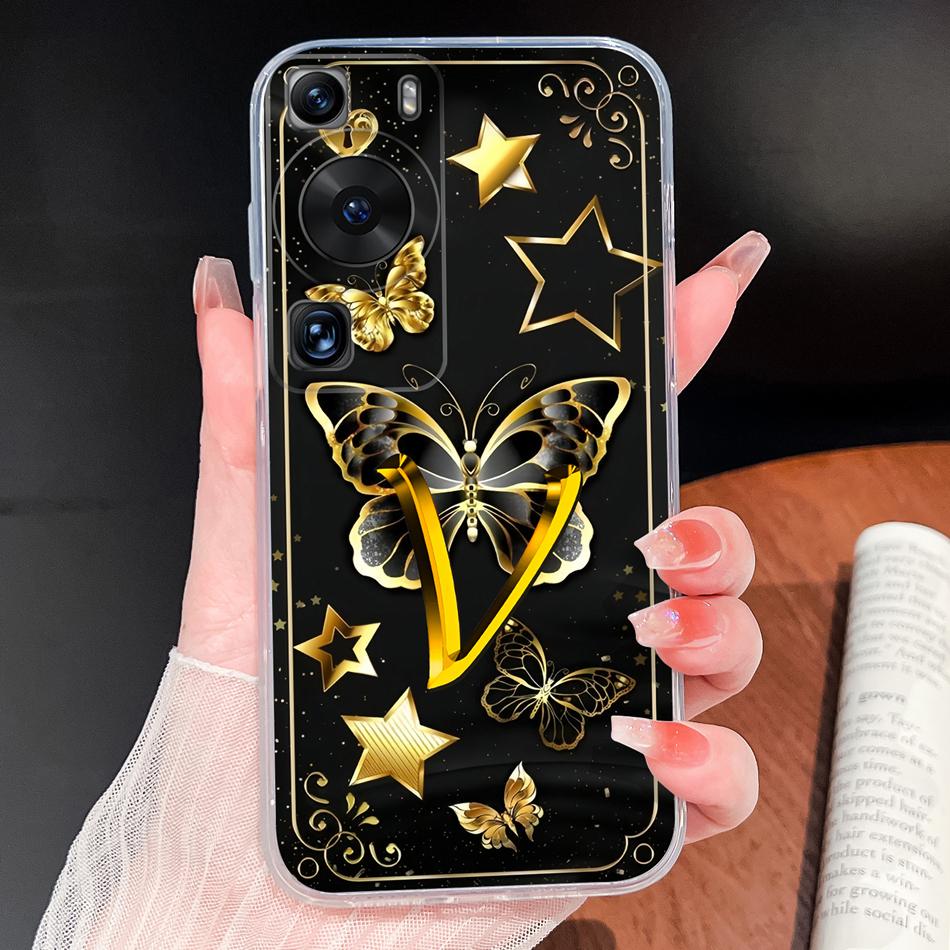 Чехол для телефона Huawei P60 P50 Pro P50E С красивыми буквами Легкий Мягкий ТПУ Прозрачный Силиконовый Чехол Для Huawei P 60 P 50 Обложка