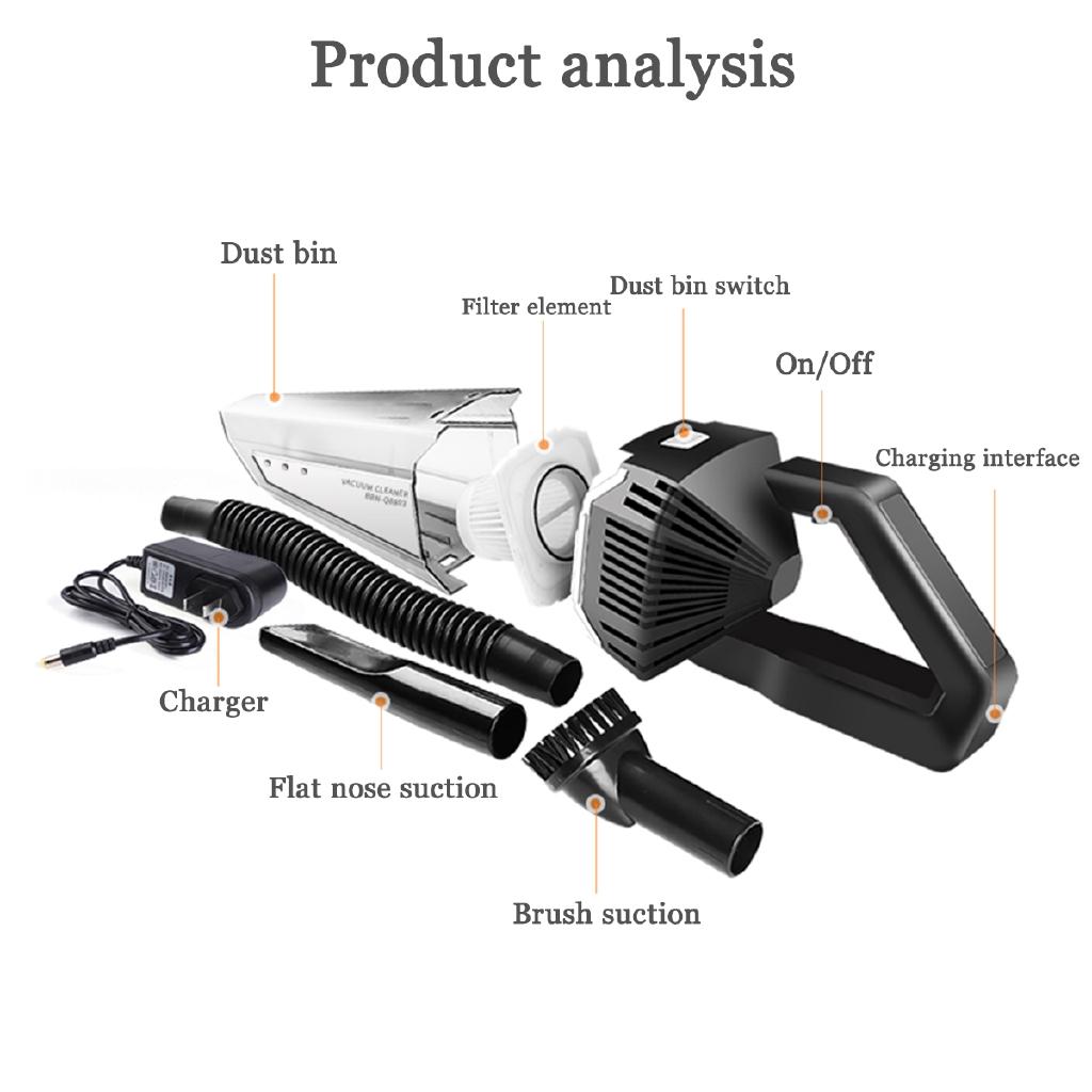 5000Pa 120W 12V Cordless Handheld Rechargeable Portable Vacuum Cleaner Car Wet Dry Powerful Vaccum Cleaner For Home Car Cleaning