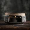 Japanese Coarse Pottery Handmade Teapot Warmer Ceramic Retro Tea Heater Candle Stand Kettle Holder Stove Kung Fu Set