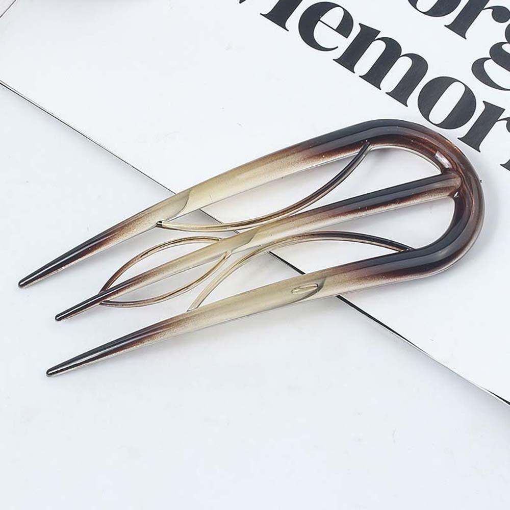 Геометрическая смола вилка для волос инструменты для прически китайский стиль ленивая заколка аксессуары для волос ретро лист U-образная палочка для волос фестиваль