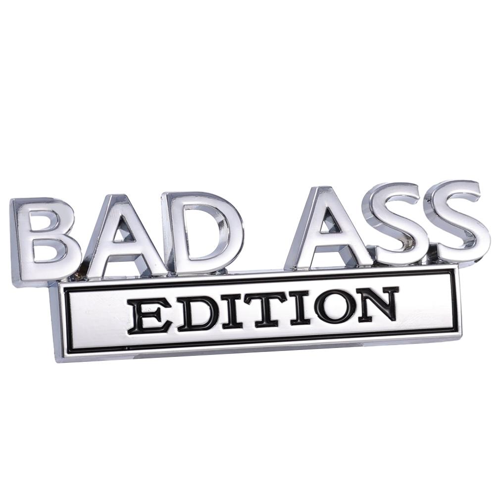 BAD ASS Metal Car Stickers Car Bumper Leaf Plate Logo Zinc Alloy EDITION Body Decal Automotive Exterior Modification Accessories